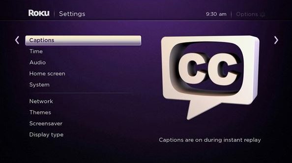 roku xd netflix closed caption