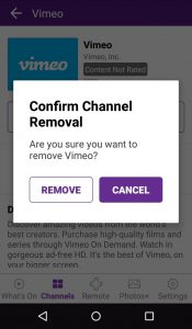 confirm channel removel